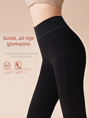 Ženske vunene termalne hlače u jednom komadu, visoki struk, debeli pleteni, toplo zimi