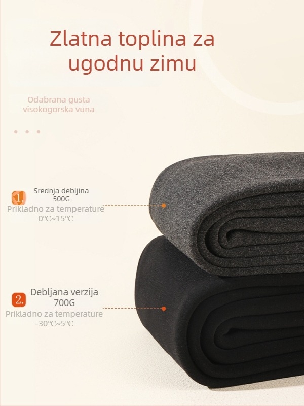 Ženske vunene termalne hlače u jednom komadu, visoki struk, debeli pleteni, toplo zimi