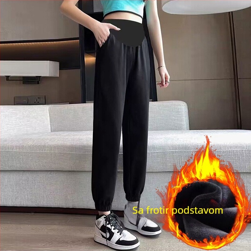 Trudnički set: top i hlače od pamuka, labav kroj, dugi rukavi, 80–90% pamuka, jesenski japansko-korejski casual stil