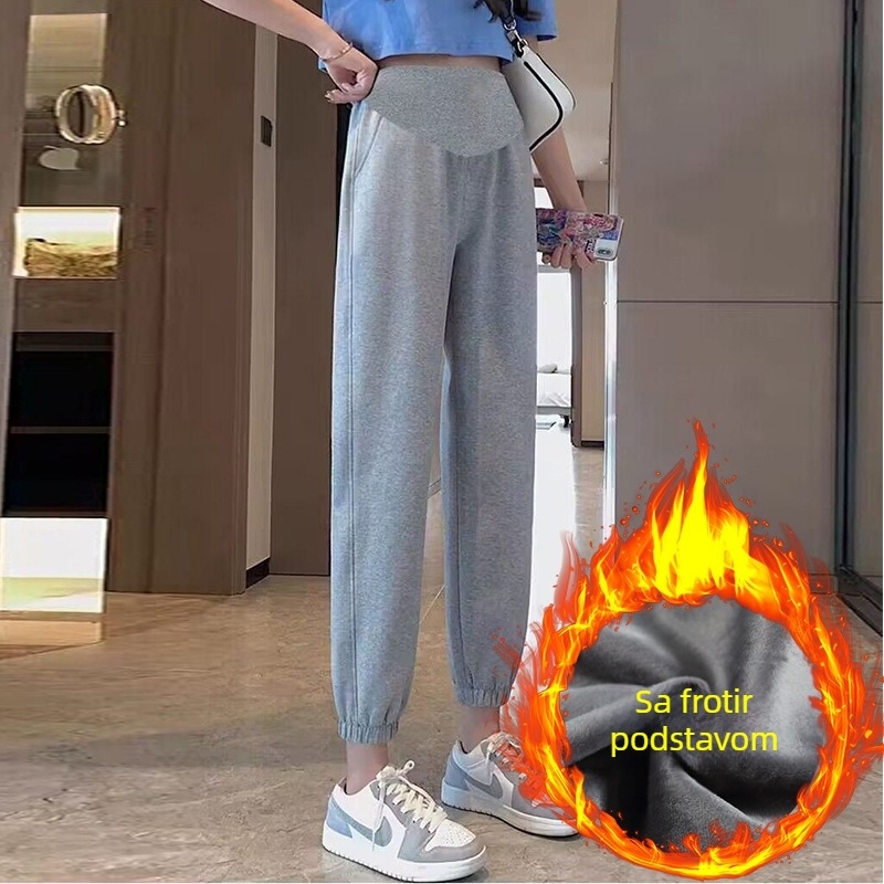 Trudnički set: top i hlače od pamuka, labav kroj, dugi rukavi, 80–90% pamuka, jesenski japansko-korejski casual stil