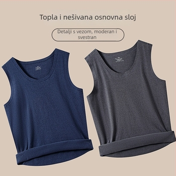 Vesta s širokim ramenima od poliestera, bezšivni V-izrez, minimalistički stil, gustoća tkanine 181–200 g/m², Feng shuo