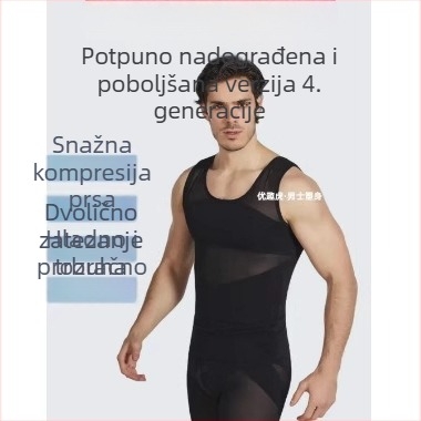 Muški sportski prsluk od prozračnog poliester-elastan materijala, uskog kroja, perforirani dizajn