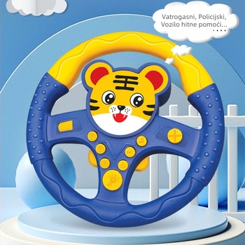 Dječje auto s volanom za stražnje sjedalo — edukativni glazbeni volan (plastika; na baterije; za uzrast 4–6 godina)