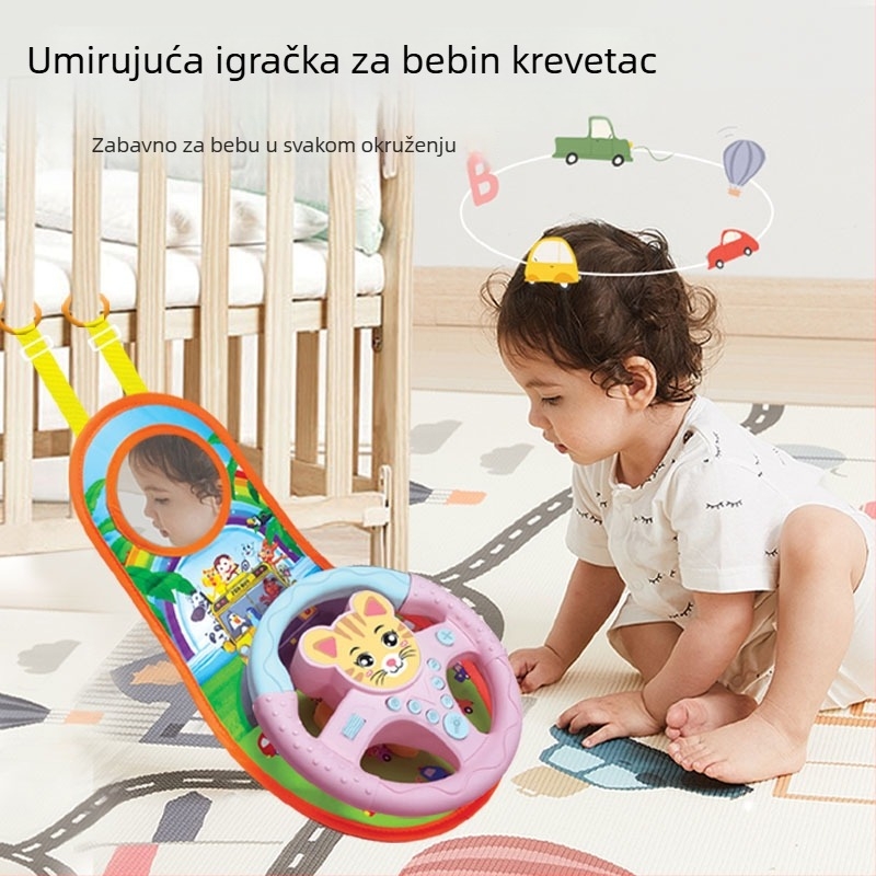 Dječje auto s volanom za stražnje sjedalo — edukativni glazbeni volan (plastika; na baterije; za uzrast 4–6 godina)