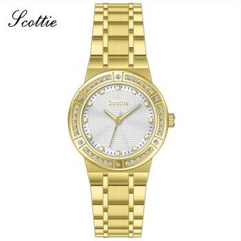 Scottie 9714 Ženski sat – lagani luksuz, casual stil, vodootpornost 30M, kvarcni mehanizam, okrugli brojčanik, kaiš od nehrđajućeg čelika