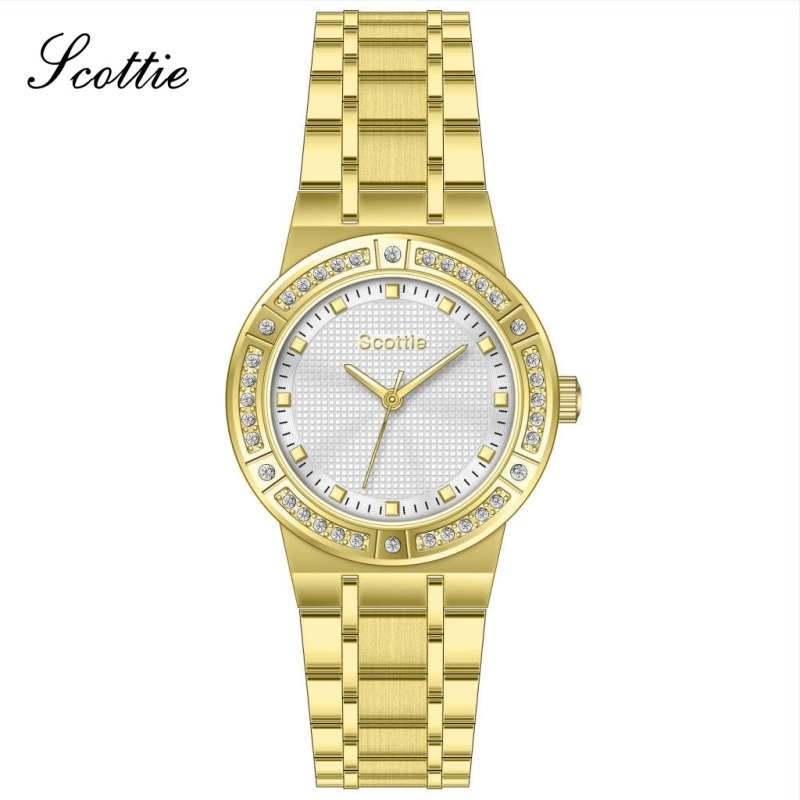 Scottie 9714 Ženski sat – lagani luksuz, casual stil, vodootpornost 30M, kvarcni mehanizam, okrugli brojčanik, kaiš od nehrđajućeg čelika