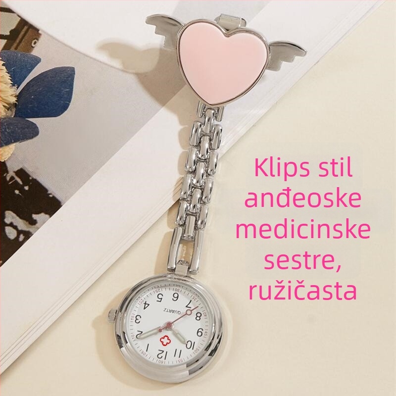 Džepni sat s logom, kvarcni mehanizam, kućište od legure, narukvica od cinkove legure, fosforescentno u mraku
