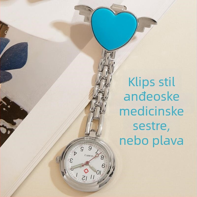 Džepni sat s logom, kvarcni mehanizam, kućište od legure, narukvica od cinkove legure, fosforescentno u mraku