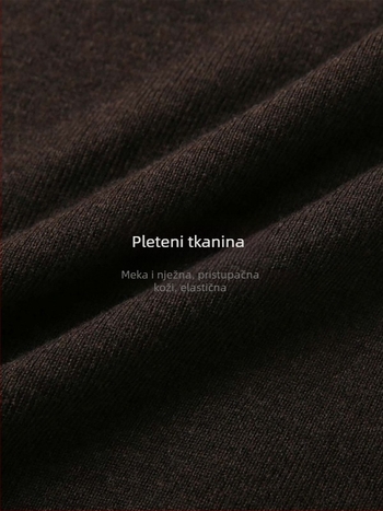 Ženski pleteni top s usklađenim uzorkom, viskoza 50–70%, V-izrez, dugi rukavi, pulover preko glave, uski kroj, jesen 2025