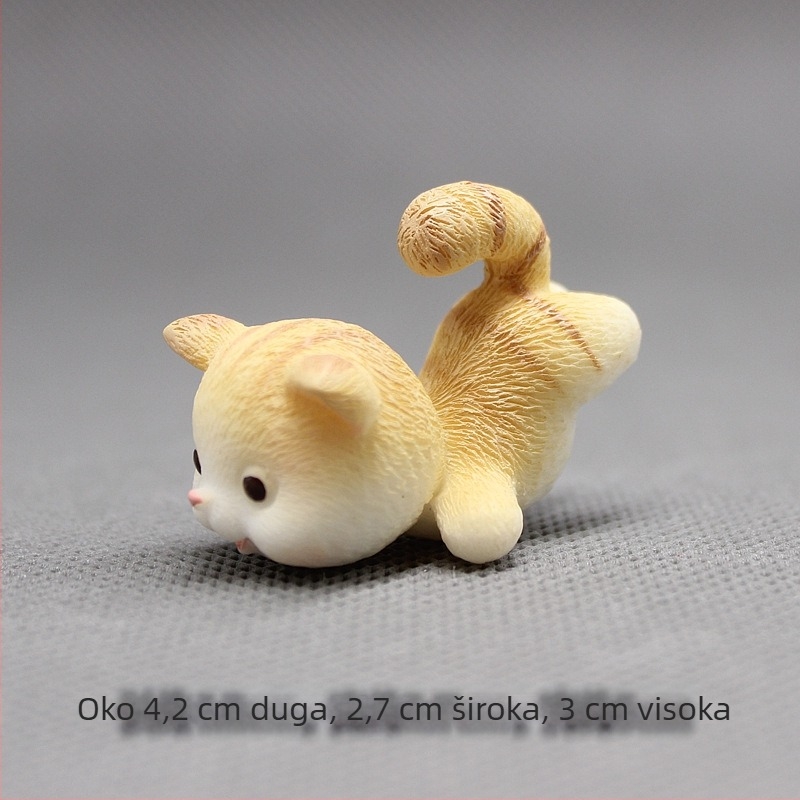 Mačja figurica od smole, stolna dekoracija s mini krajolikom u karikaturalnom stilu; materijal: smola; kategorija: crtani film; stil: kineski stil