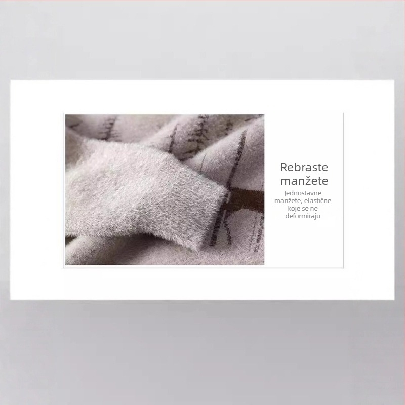 Muški pulover s polu visokim ovratnikom, dugi rukavi, 99% poliester, zimski model