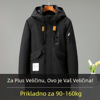Muški parkas s kapuljačom, punjenje od poliestera, podstava od poliestera, zatvarač, srednja duljina
