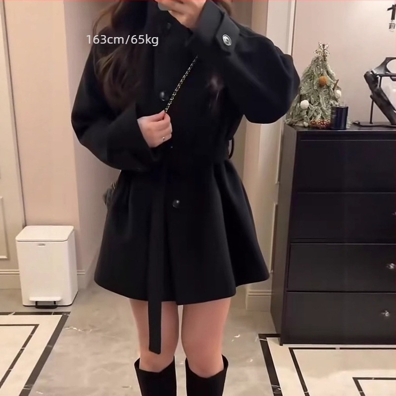 Damski kaput od chenille tkanine, proljeće 2025, kratka duljina 40–50 cm, rukavi 5/4