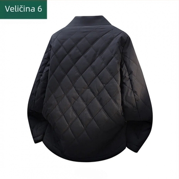 Muška puffer jakna od pamuka s dijamantnim šavovima, labav kroj, zatvarač, punilo od svile, podstava od poliestera