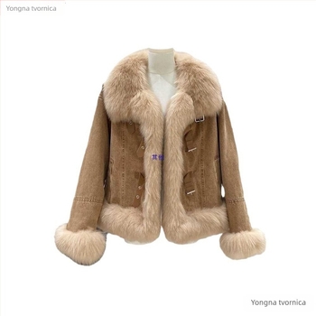 Ženski kaput od umjetnog krzna – polo ovratnik, standardna duljina, dugi rukavi, zima 2025