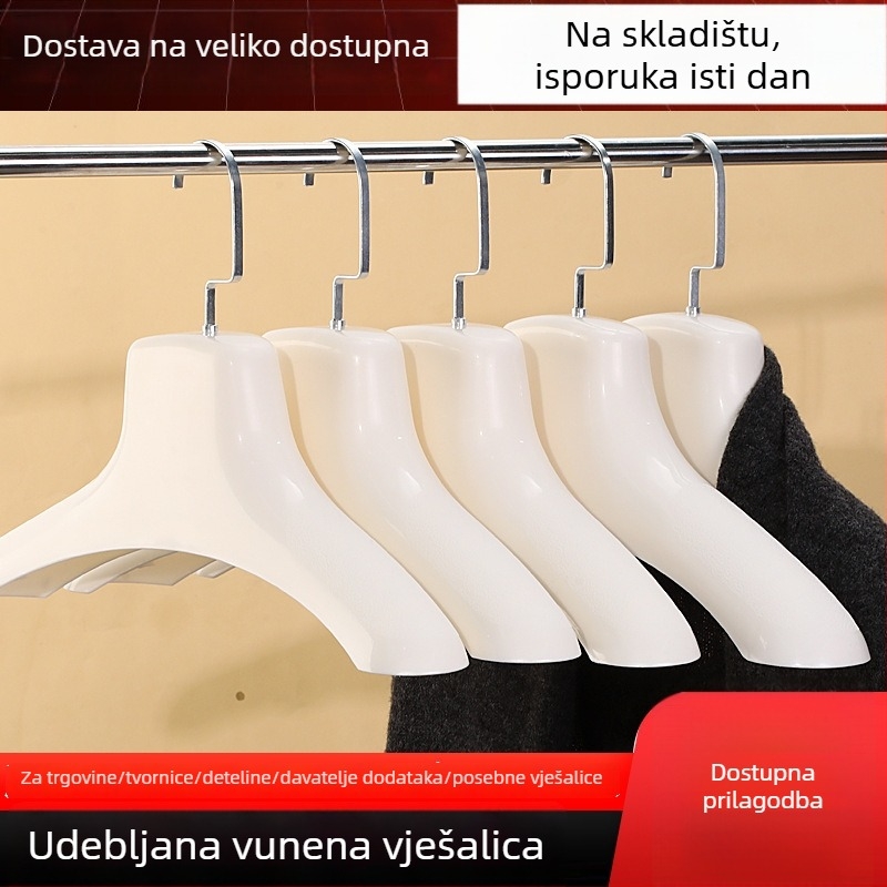 Držač za kožne kapute od krzna, široka ramena, plastična konstrukcija, 80–99% novi plastični materijal, za muškarce i žene