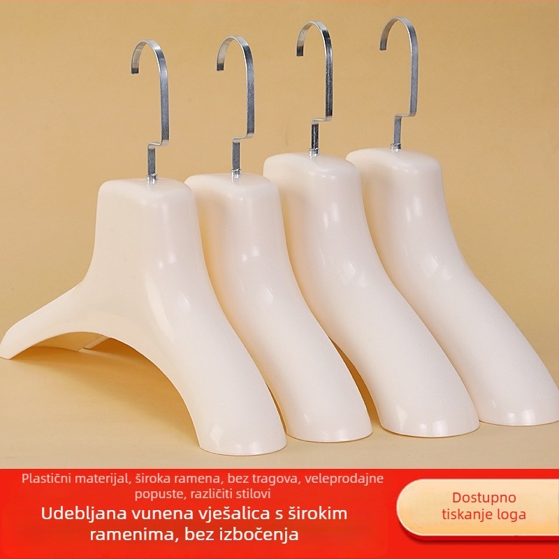 Držač za kožne kapute od krzna, široka ramena, plastična konstrukcija, 80–99% novi plastični materijal, za muškarce i žene