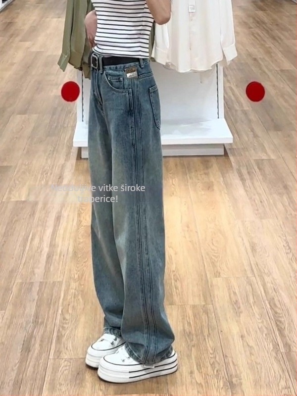 Ženske traperice – visok pojas, ravni kroj, denim, obična debljina, proljeće 2025