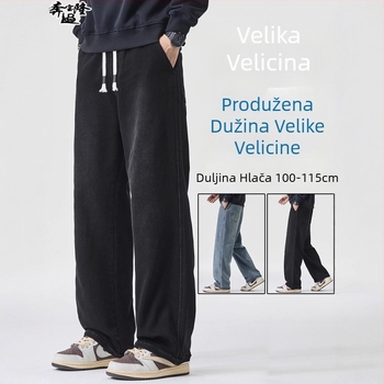 Muške traperice – opuštena ravna kroj, rastezljiva tkanina, srednji pas, više džepova, duljina 9/10, prikladne za jesen
