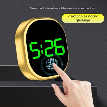 Automobilski unutarnji elektronički sat s luminescentnim zaslonom, svjetsko vrijeme i datum (Elektronički mehanizam; ovalni brojčanik; kućište od legure; keramički remen)