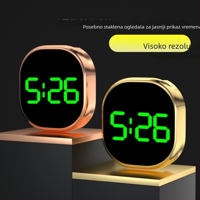 Automobilski unutarnji elektronički sat s luminescentnim zaslonom, svjetsko vrijeme i datum (Elektronički mehanizam; ovalni brojčanik; kućište od legure; keramički remen)