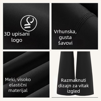 VVC ženske casual hlače – poliestersko vlakno, visoka elastičnost, blago proširene nogavice, jesen 2025