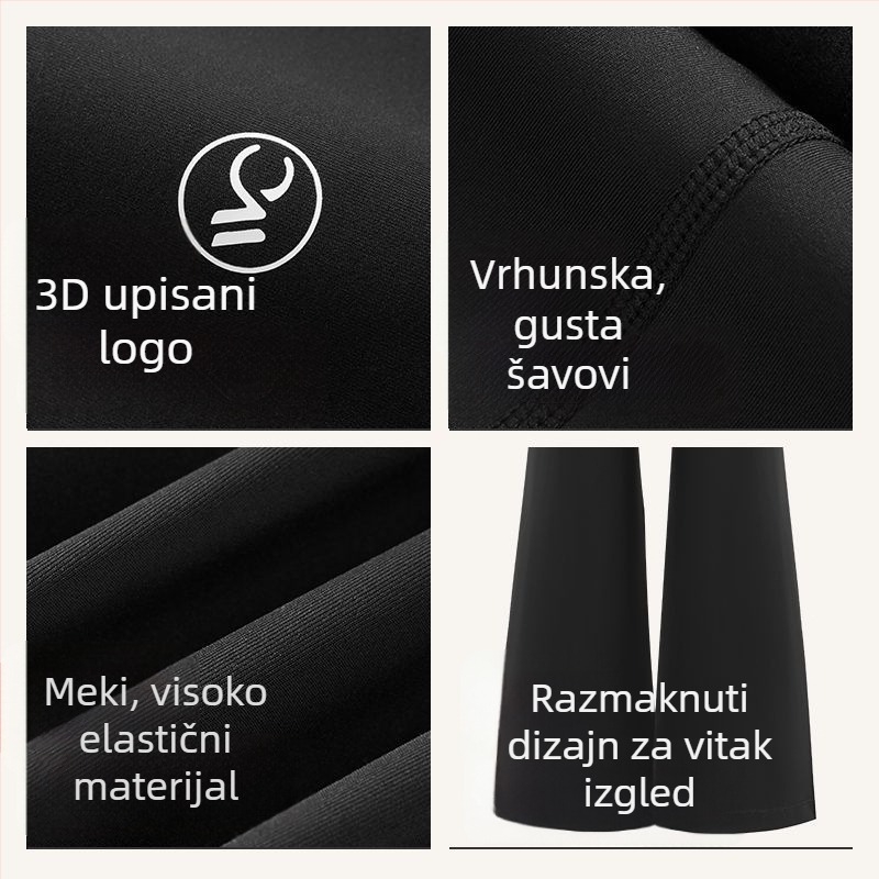 VVC ženske casual hlače – poliestersko vlakno, visoka elastičnost, blago proširene nogavice, jesen 2025