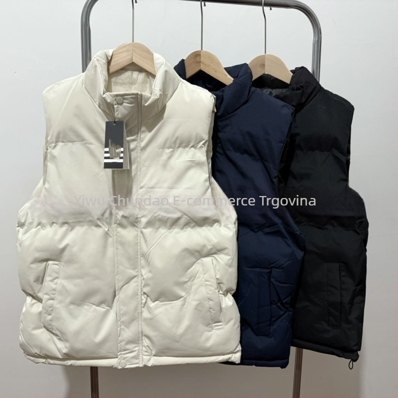 Vesta, casual cardigan stil, stojeći ovratnik, rayon tkanina s punjenjem space cotton, zip zatvarač