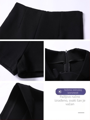 Ženske kratke hlače s visokim strukom, elastične, s fleece podstavom za jesen-zimu 2025 (Materijal: Spandex; Struk: Visok; Duljina: kratke hlače; Podstava: fleece; Elastičnost: Visoka)
