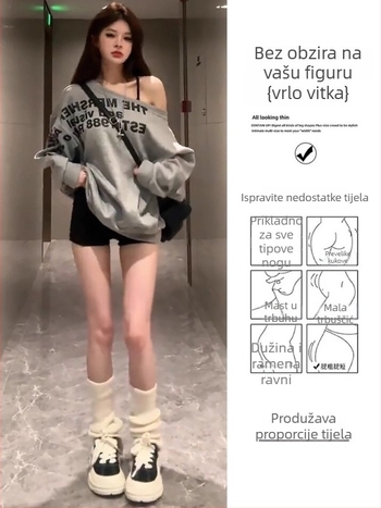 Ženske kratke hlače s visokim strukom, elastične, s fleece podstavom za jesen-zimu 2025 (Materijal: Spandex; Struk: Visok; Duljina: kratke hlače; Podstava: fleece; Elastičnost: Visoka)