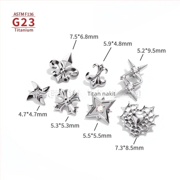 G23 Titanijeva legura piercing nakit – Geometrijski piercing za uho, usne i pupak; polirano; unisex, minimalistički stil