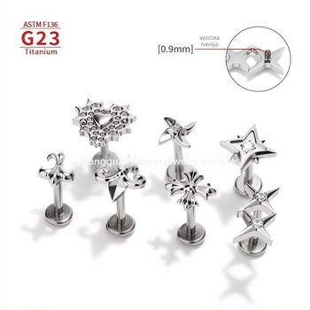 G23 Titanijeva legura piercing nakit – Geometrijski piercing za uho, usne i pupak; polirano; unisex, minimalistički stil