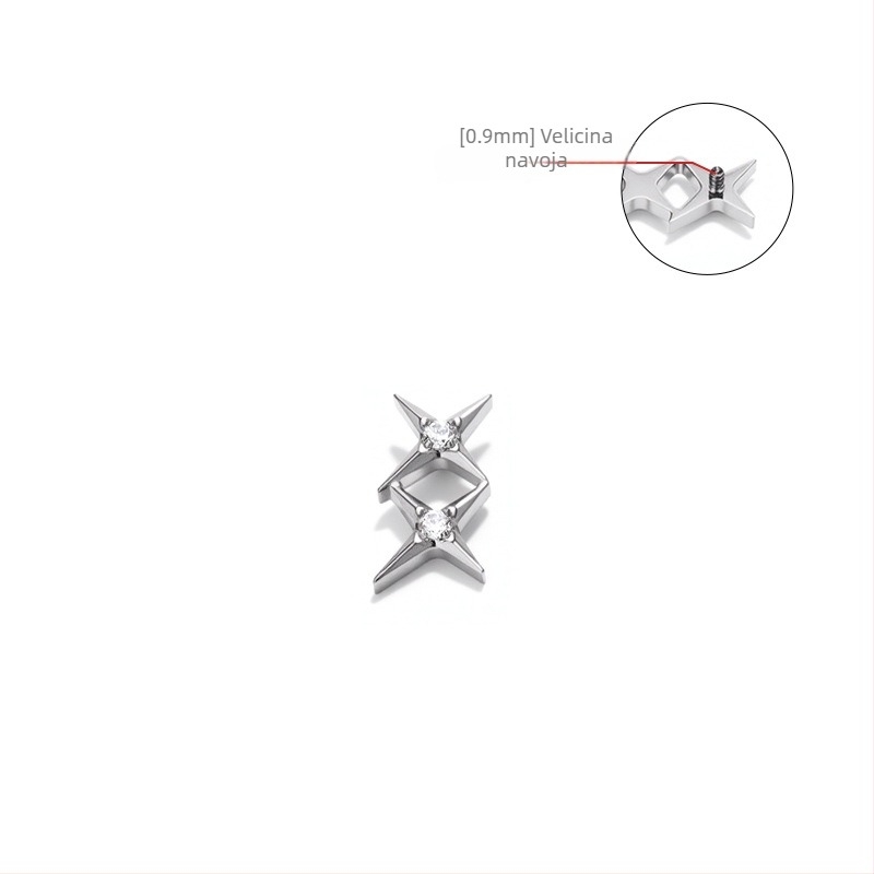 G23 Titanijeva legura piercing nakit – Geometrijski piercing za uho, usne i pupak; polirano; unisex, minimalistički stil