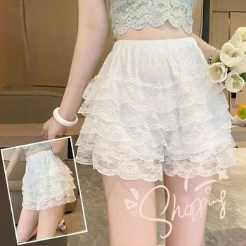 Sigurne hlače s čipkom, anti-izlaganje, ljetna tanka Ice Silk tkanina, srednji pojas, podstava 95% poliester