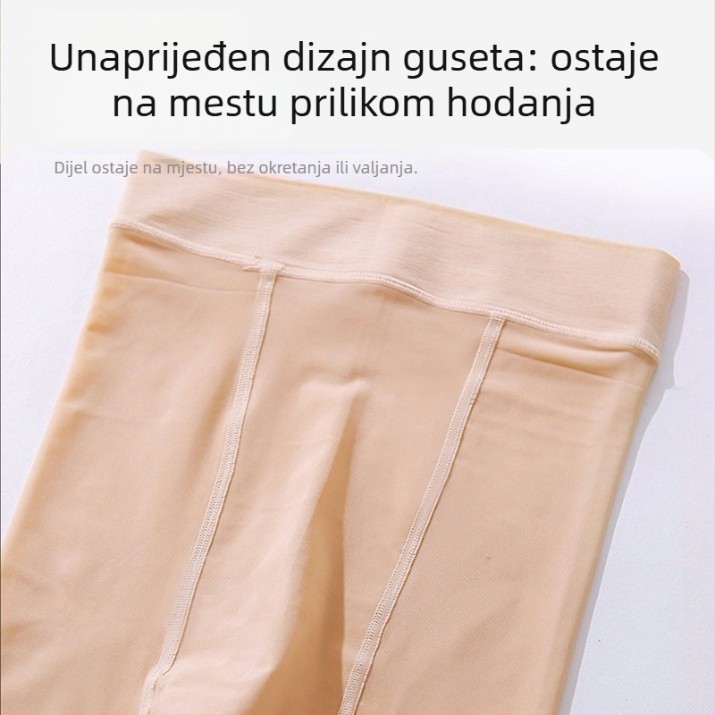 Modelirajuće čarape s blagom kompresijom, tanke najlon s velurom završnom obradom, seksi stil