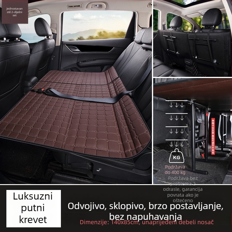 Materac za stražnju sjedalu automobila — sklopivi putni krevet, PVC materijal, Nosivost 800, Težina 6, Model 001, Pogodno za sedan i SUV