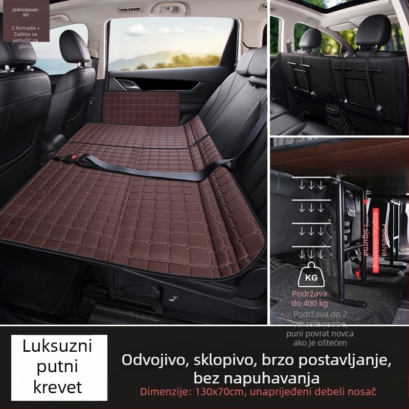 Materac za stražnju sjedalu automobila — sklopivi putni krevet, PVC materijal, Nosivost 800, Težina 6, Model 001, Pogodno za sedan i SUV