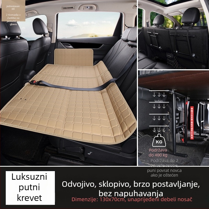 Materac za stražnju sjedalu automobila — sklopivi putni krevet, PVC materijal, Nosivost 800, Težina 6, Model 001, Pogodno za sedan i SUV