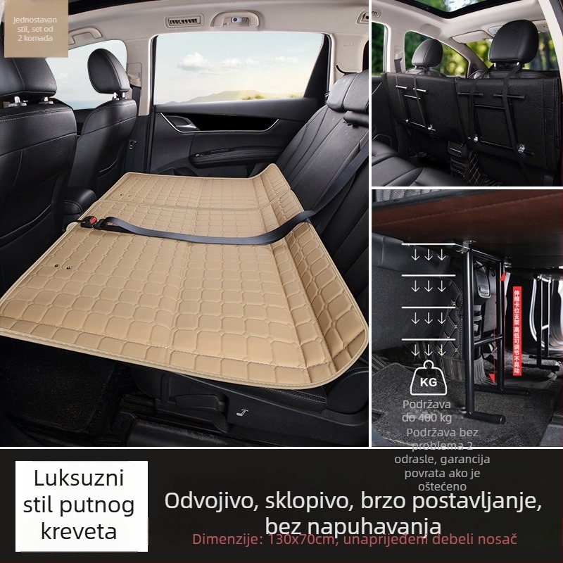 Materac za stražnju sjedalu automobila — sklopivi putni krevet, PVC materijal, Nosivost 800, Težina 6, Model 001, Pogodno za sedan i SUV