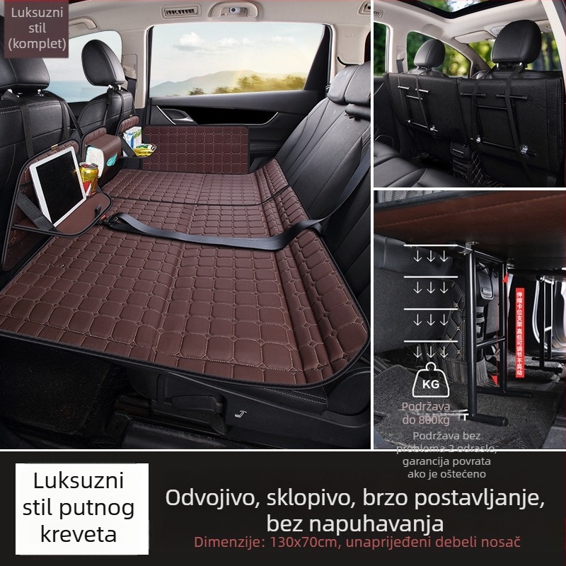 Materac za stražnju sjedalu automobila — sklopivi putni krevet, PVC materijal, Nosivost 800, Težina 6, Model 001, Pogodno za sedan i SUV