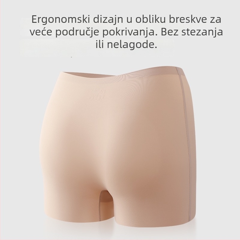 Bešavne ženske boxer briefs s nevidljivom zaštitom od izbočenja, visok pojas, pamukasti gusset, velika veličina