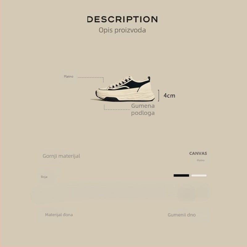 Ženske platnene tenisice – niski profil, platneni gornji dio, gumena potplata, vezivanje, proljetni ležerni stil