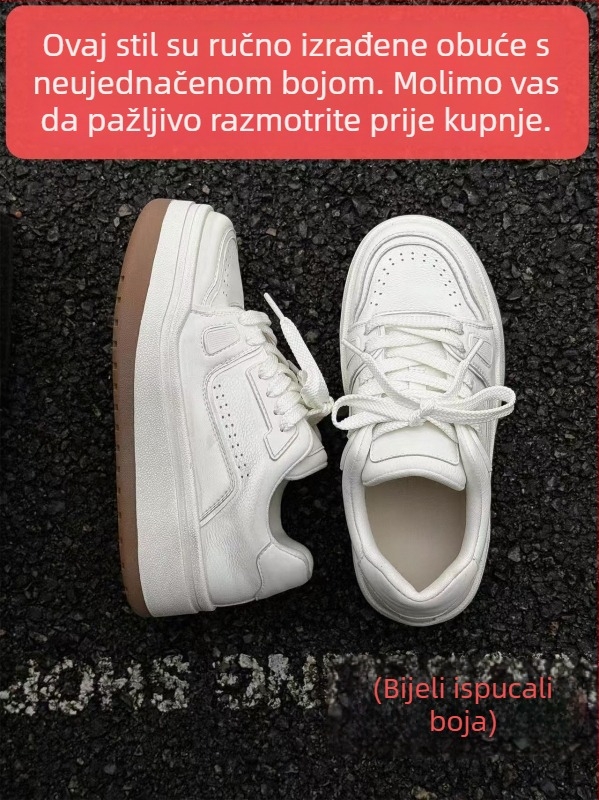 Ženske svakodnevne tenisice s debelim đonom, gornji dio od split kože, vezanje sprijeda, gumeni potplat, niska silueta