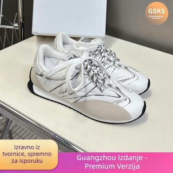 Agan Shoes - Tenisice od prave kože s patchwork dizajnom, okrugli vrh prstiju, gumeni potplat, vezanje sprijeda, srednje visine potplata 3-5 cm