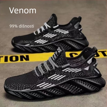 Muške tenisice s fly-knit mrežastim gornjim dijelom, lagane i prozračne, đon injekcijski oblikovanog materijala, vezanje, niski profil
