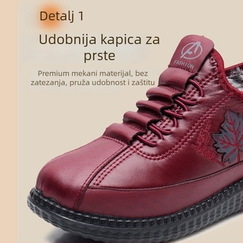 Unisex zimske cipele od pamuka s vunenom podstavom, PU potplatom, niski potpetica 1–3 cm, srednje otvaranje 7–11 cm