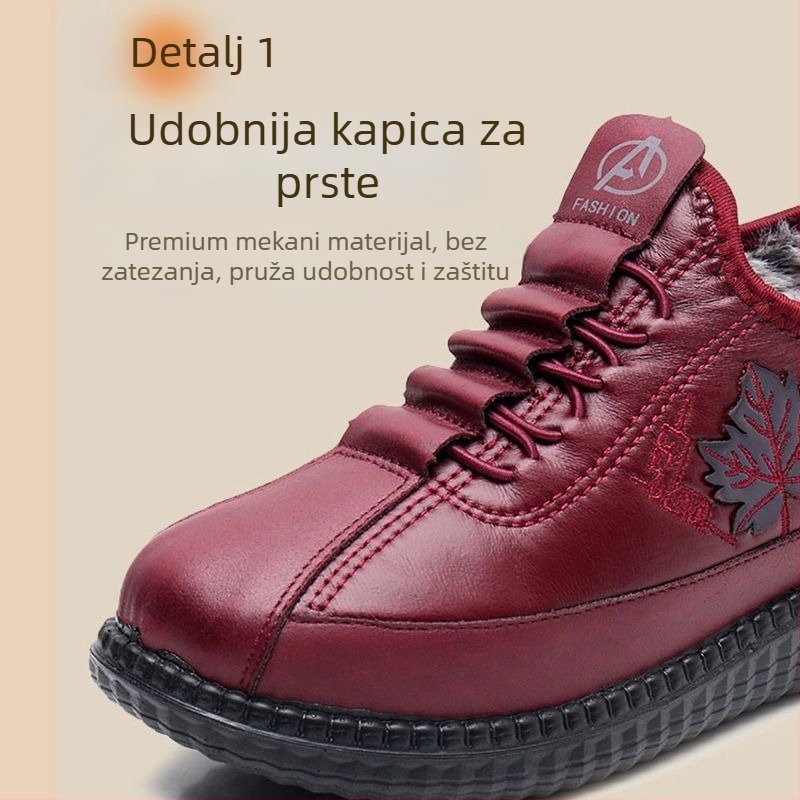 Unisex zimske cipele od pamuka s vunenom podstavom, PU potplatom, niski potpetica 1–3 cm, srednje otvaranje 7–11 cm