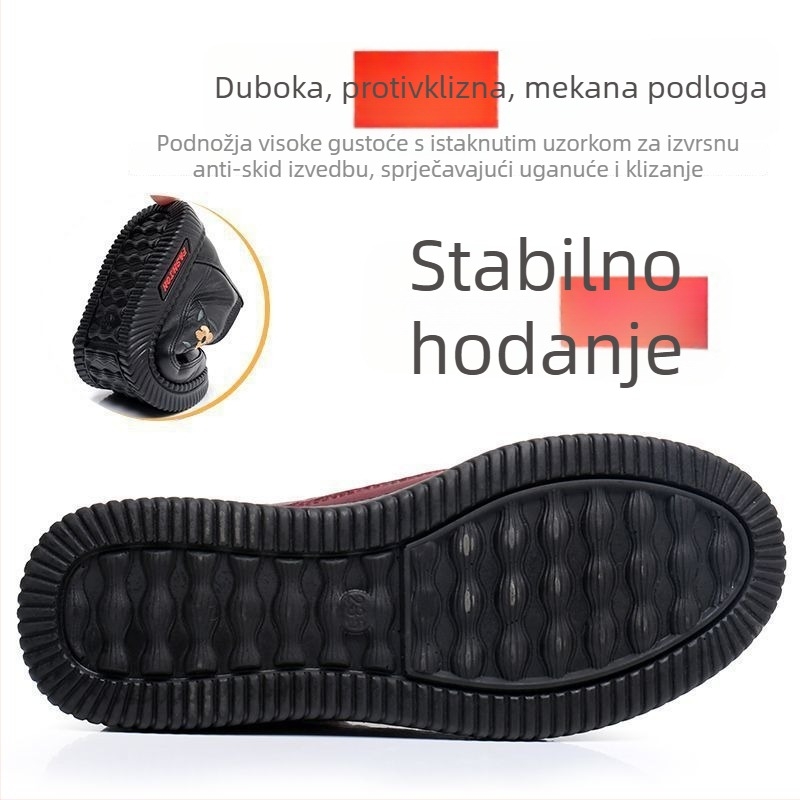 Pamukaste tenisice s mrežastim gornjim dijelom, pamuk podstava, niski vrh, EVA đon — protuklizne, zadržavaju toplinu, otporne na habanje.