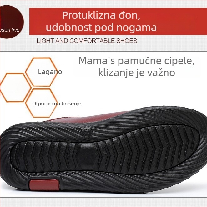 Ženske zimske cipele u stilu Starog Pekinga, niska potpetica, protuklizne, unutrašnjost od umjetne krznine, gornji dio od super vlakna, potplat PU, bez vezivanja