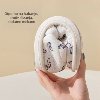 Papuče za žene nakon poroda – potpuna zaštita, gornji dio od lana, podstava od pamuka, mekana protuklizna PVC potplata, lagane kućne papuče